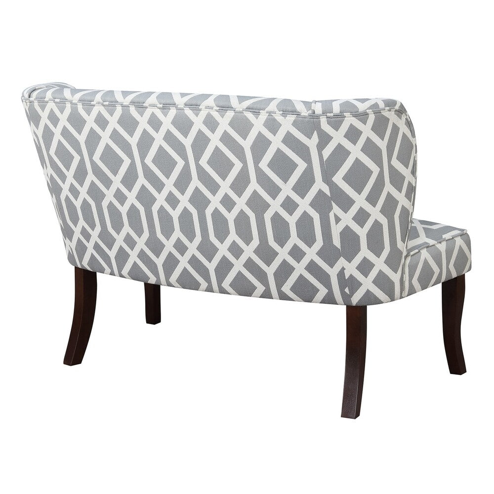 Emerald Home Hepburn Geometric Gray Wing back Settee