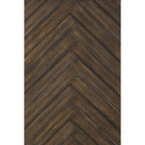 Emerald Home Knoll Hill Walnut Brown and Dark Bronze Nightstand with Pieced Chevron Door Panels And French Casement Hardware,