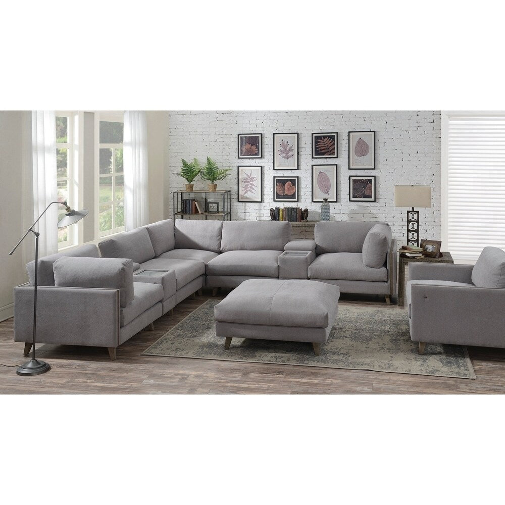 Strick & Bolton Sosa Dove Grey Modular Sectional