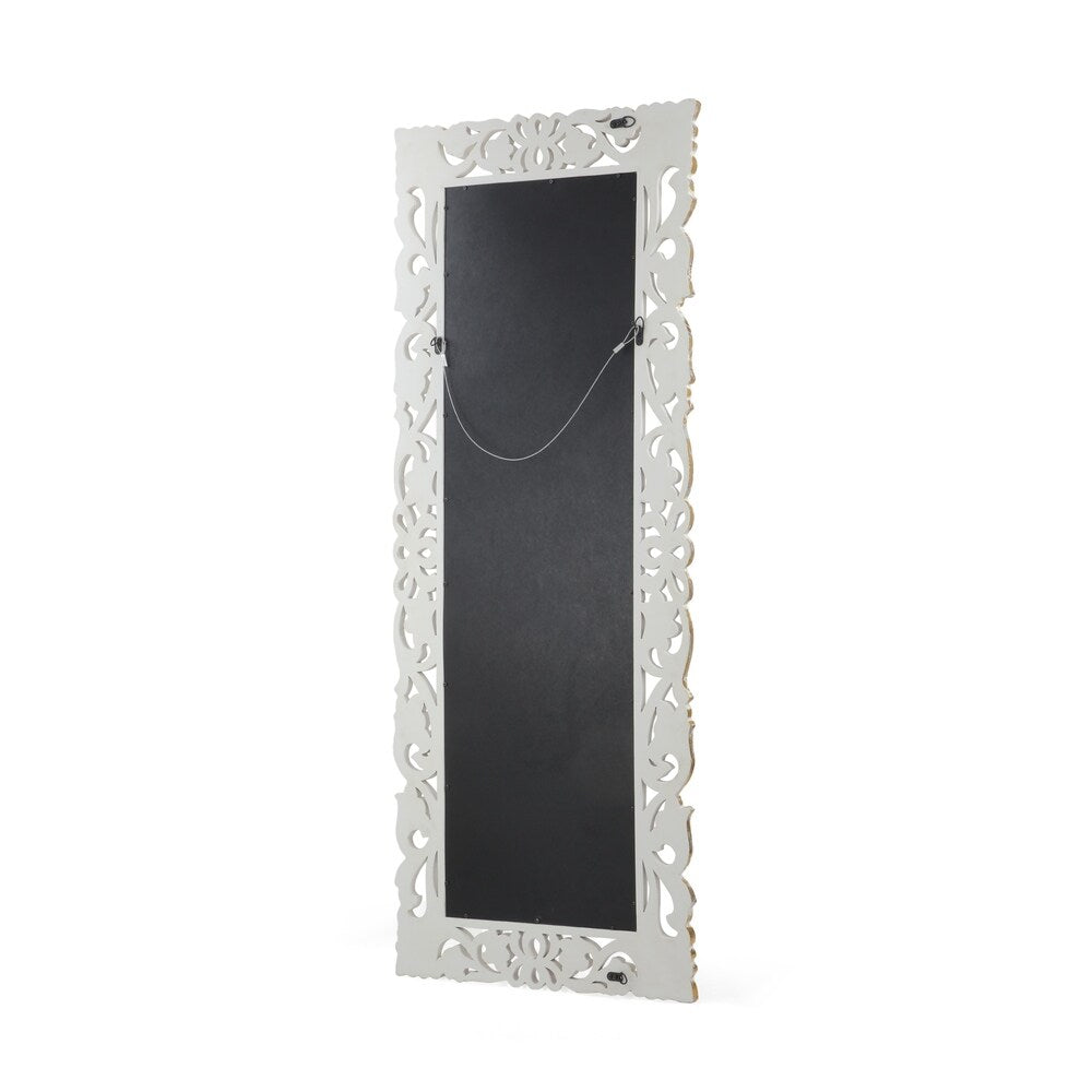 Emerton Traditional Standing Mirror with Floral Carved Frame by Christopher Knight Home - 27.50" W x 0.75" L x 68.00" H