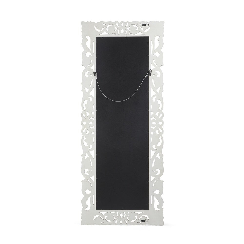 Emerton Traditional Standing Mirror with Floral Carved Frame by Christopher Knight Home - 27.50" W x 0.75" L x 68.00" H