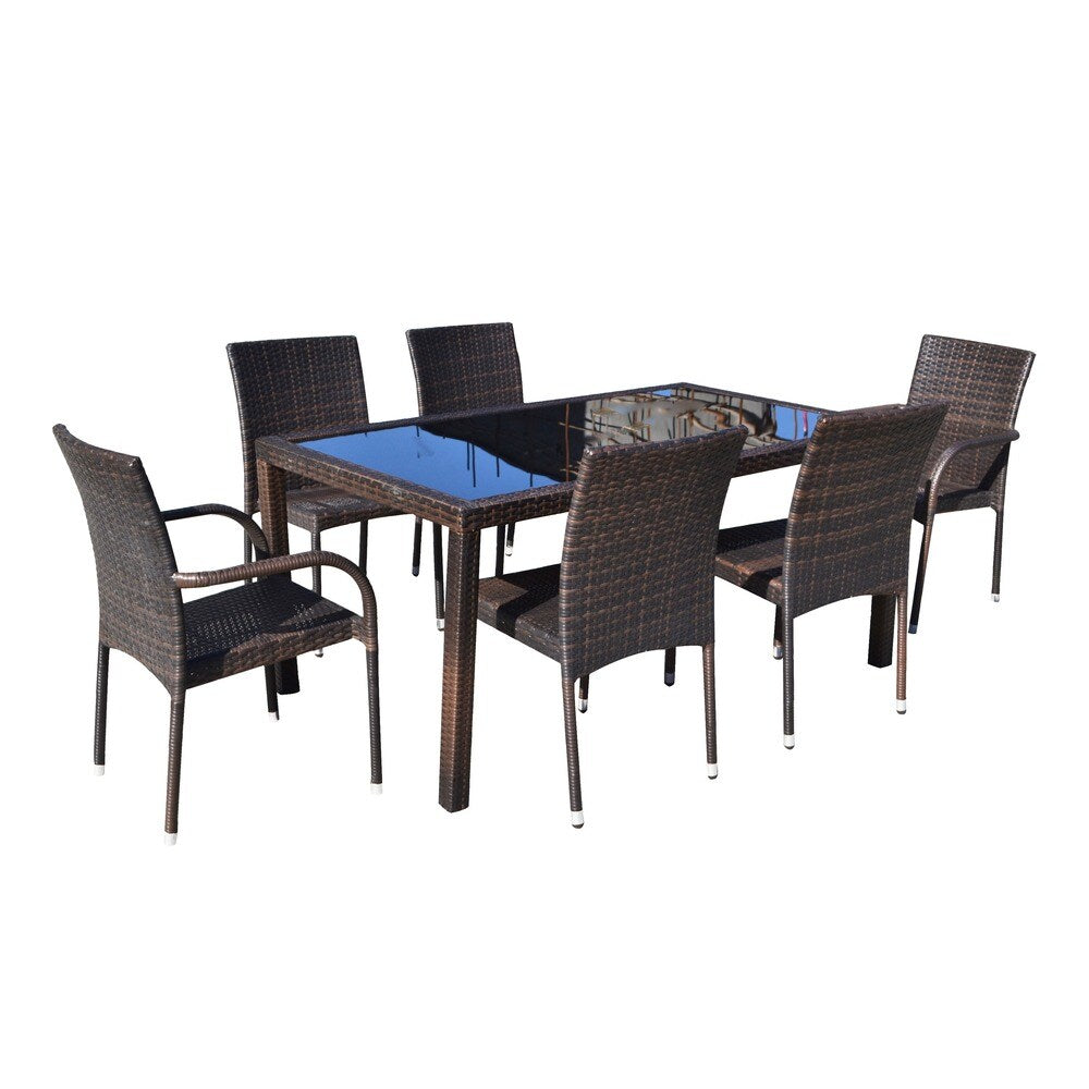 Emily 7-piece Outdoor Wicker Dining Set