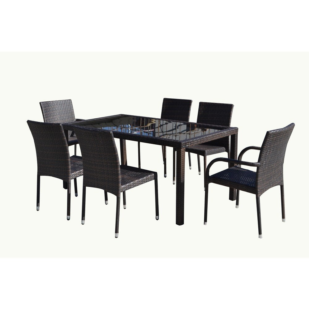 Emily 7-piece Outdoor Wicker Dining Set
