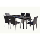 Emily 7-piece Outdoor Wicker Dining Set