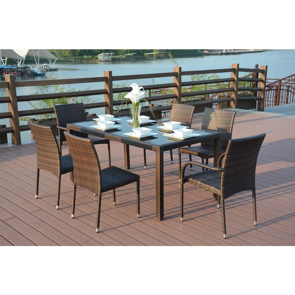Emily 7-piece Outdoor Wicker Dining Set
