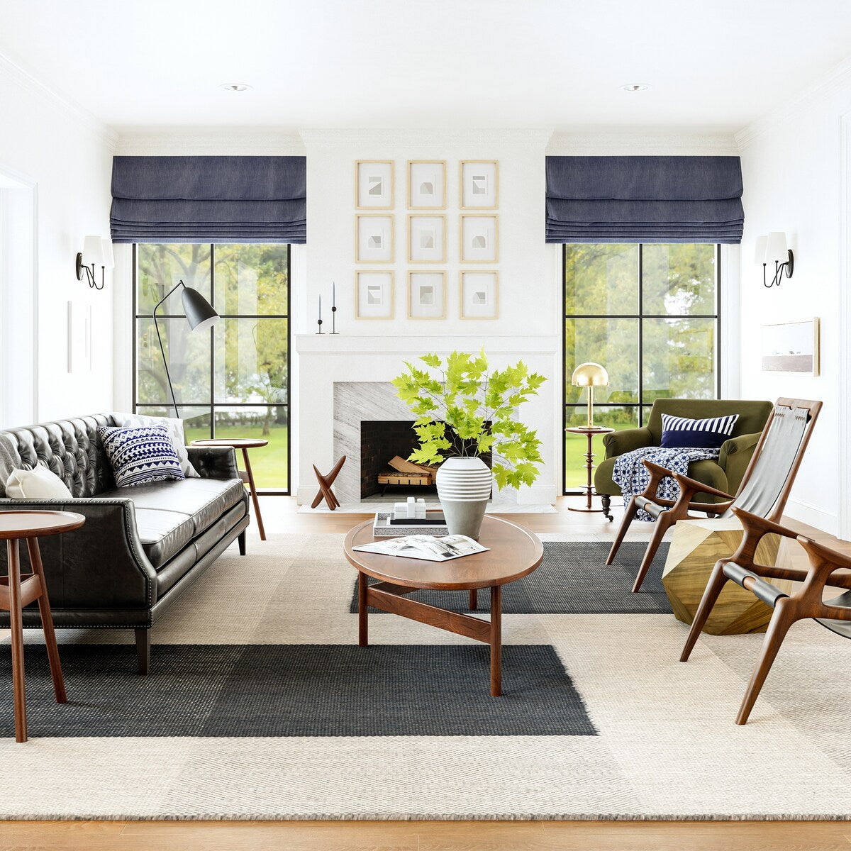 Blue Jay Colorblocked Wool Area Rug