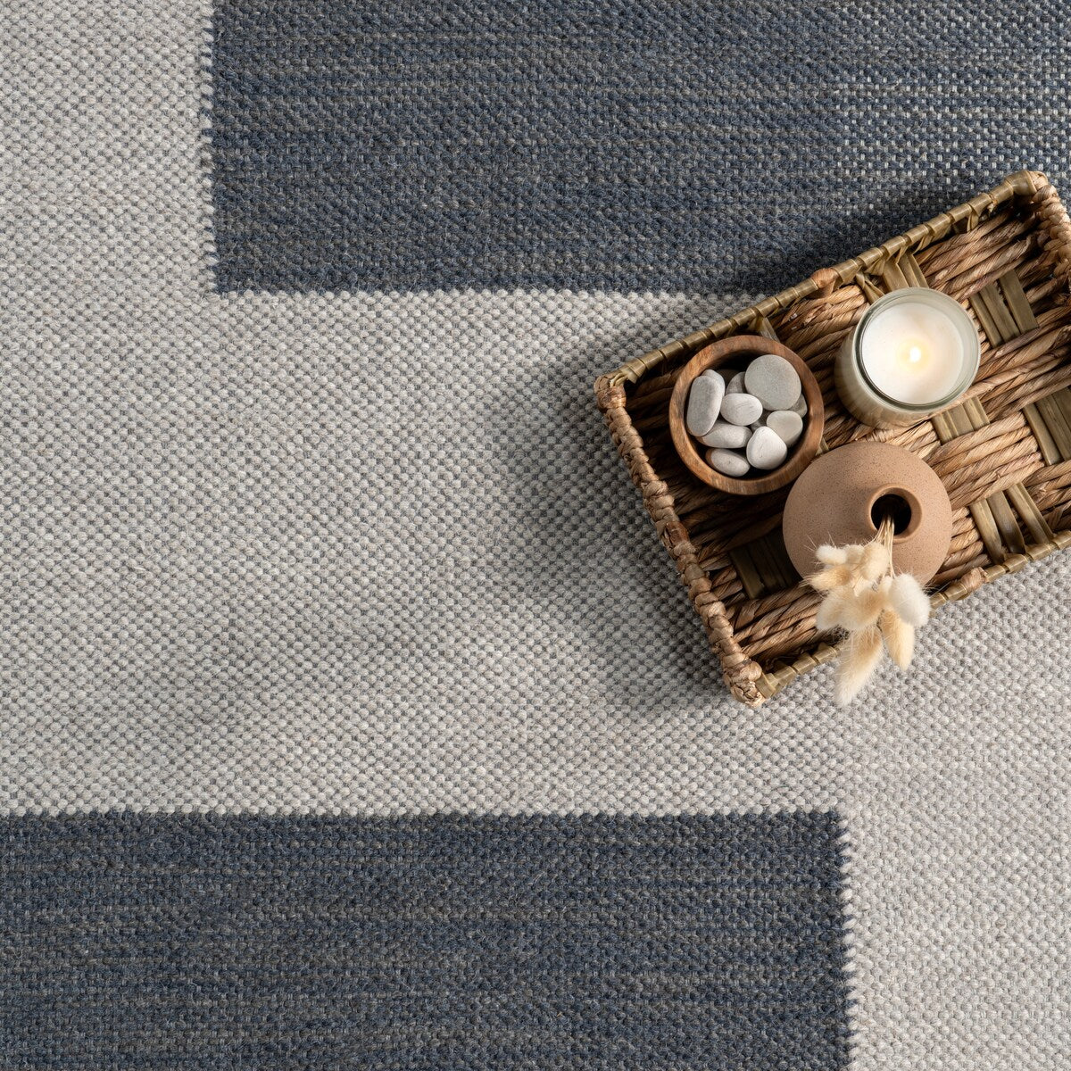 Blue Jay Colorblocked Wool Area Rug