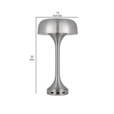 Emma 22 Inch Modern Desk Lamp, 2 USB, 1 Type C USB Charging Port, Silver