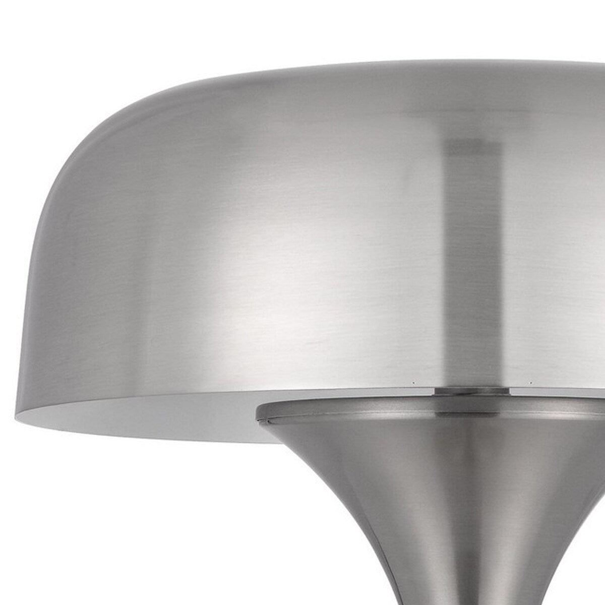 Emma 22 Inch Modern Desk Lamp, 2 USB, 1 Type C USB Charging Port, Silver
