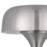 Emma 22 Inch Modern Desk Lamp, 2 USB, 1 Type C USB Charging Port, Silver