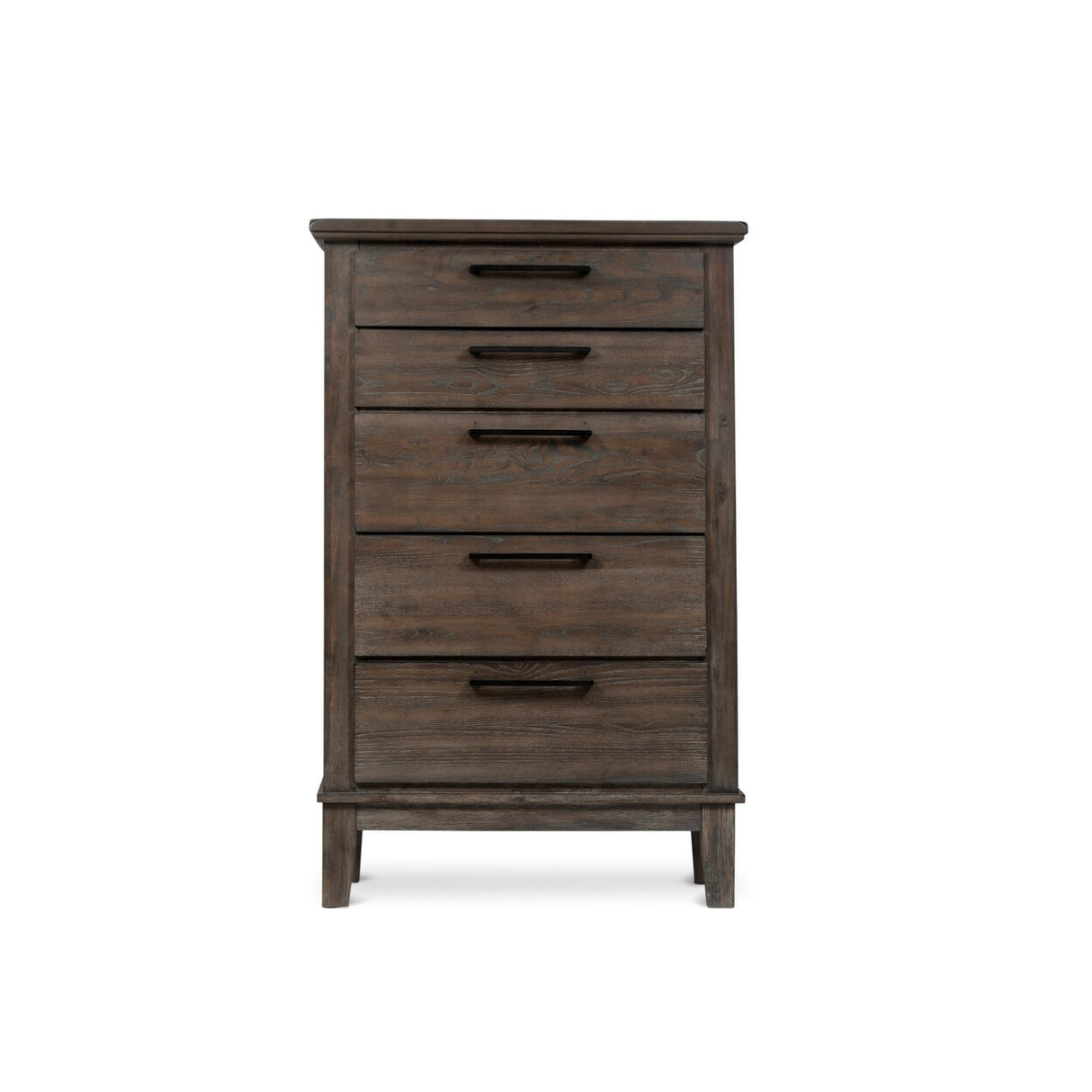 Emma 4 Piece Gray Modern Fabric Upholstered Tufted Shelves Panel Bedroom Set