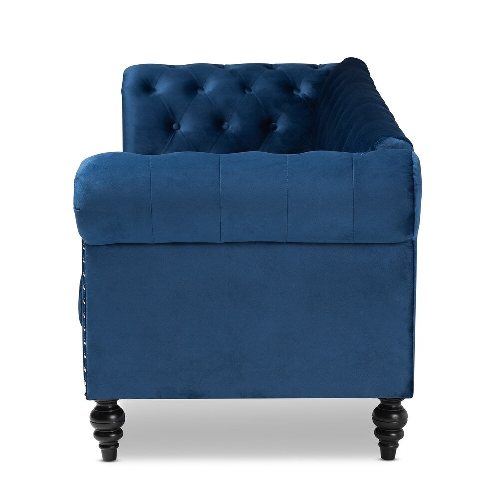 Emma Traditional and Transitional Upholstered Chesterfield Sofa