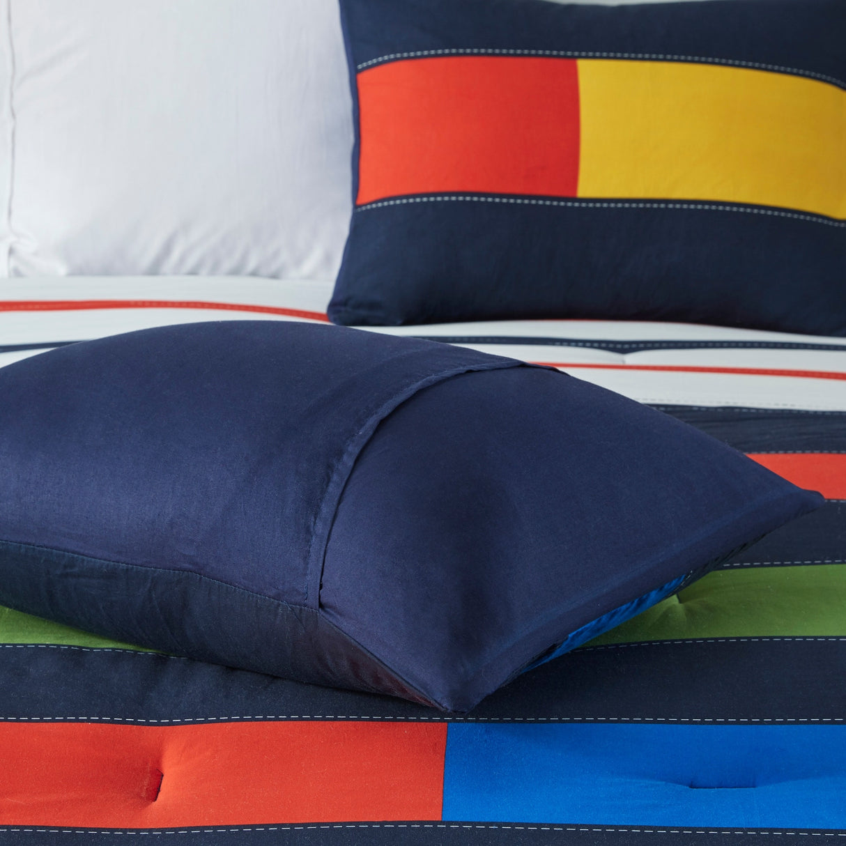 Emmett Stripe Printed Comforter Set by Intelligent Design Kids