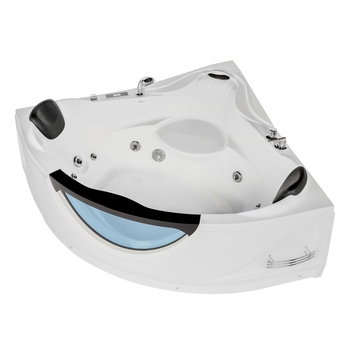 Empava 59" Acrylic Whirlpool Corner Bathtub 2 Person Water Jets Tub