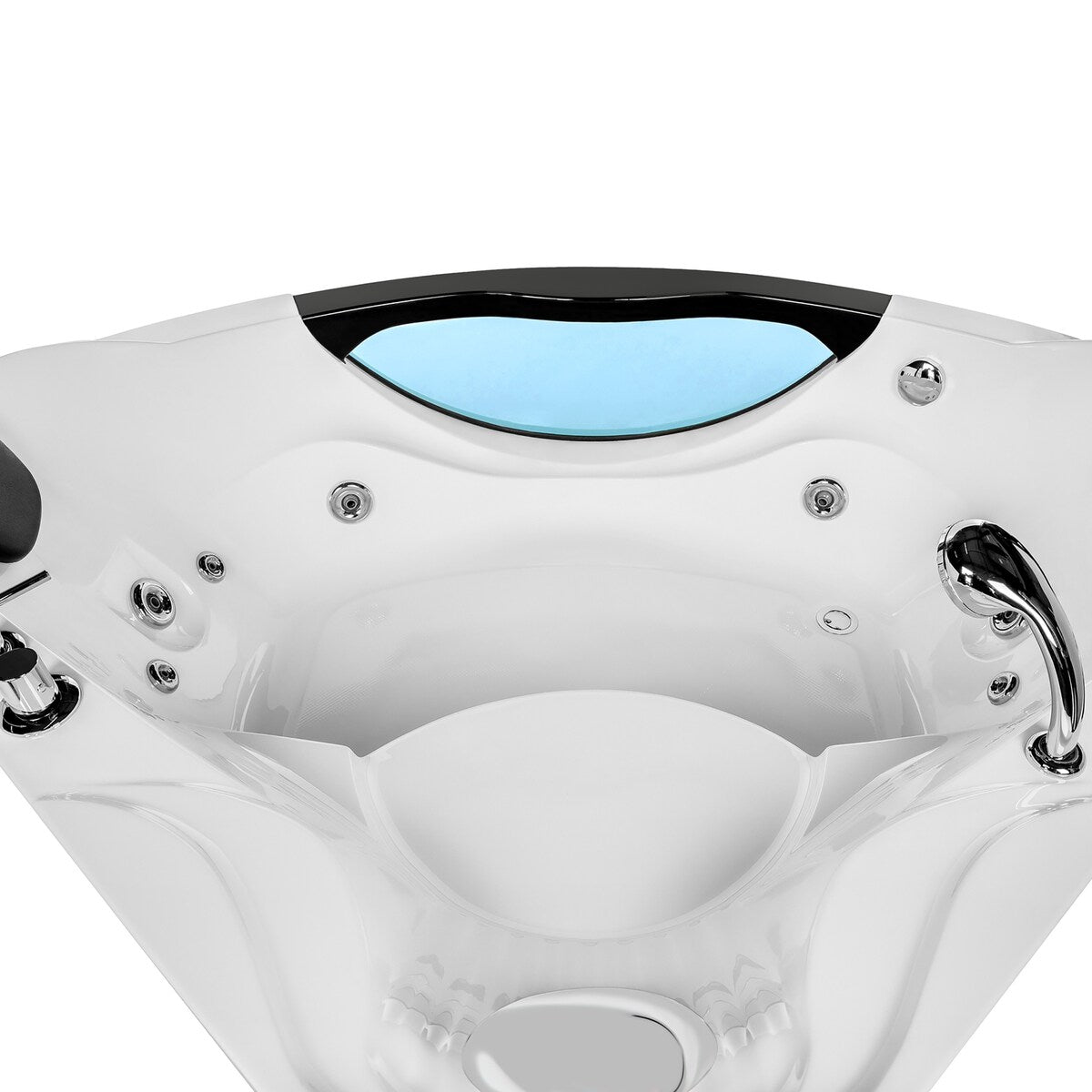 Empava 59" Acrylic Whirlpool Corner Bathtub 2 Person Water Jets Tub