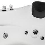 Empava 59" Acrylic Whirlpool Corner Bathtub 2 Person Water Jets Tub