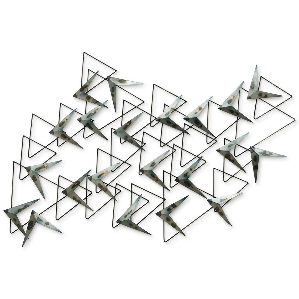"Arrows" Hand Painted Etched Metal Wall Sculpture