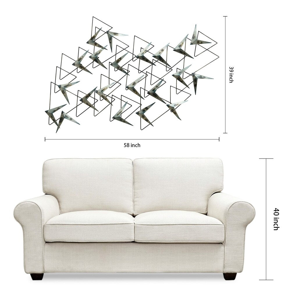 "Arrows" Hand Painted Etched Metal Wall Sculpture