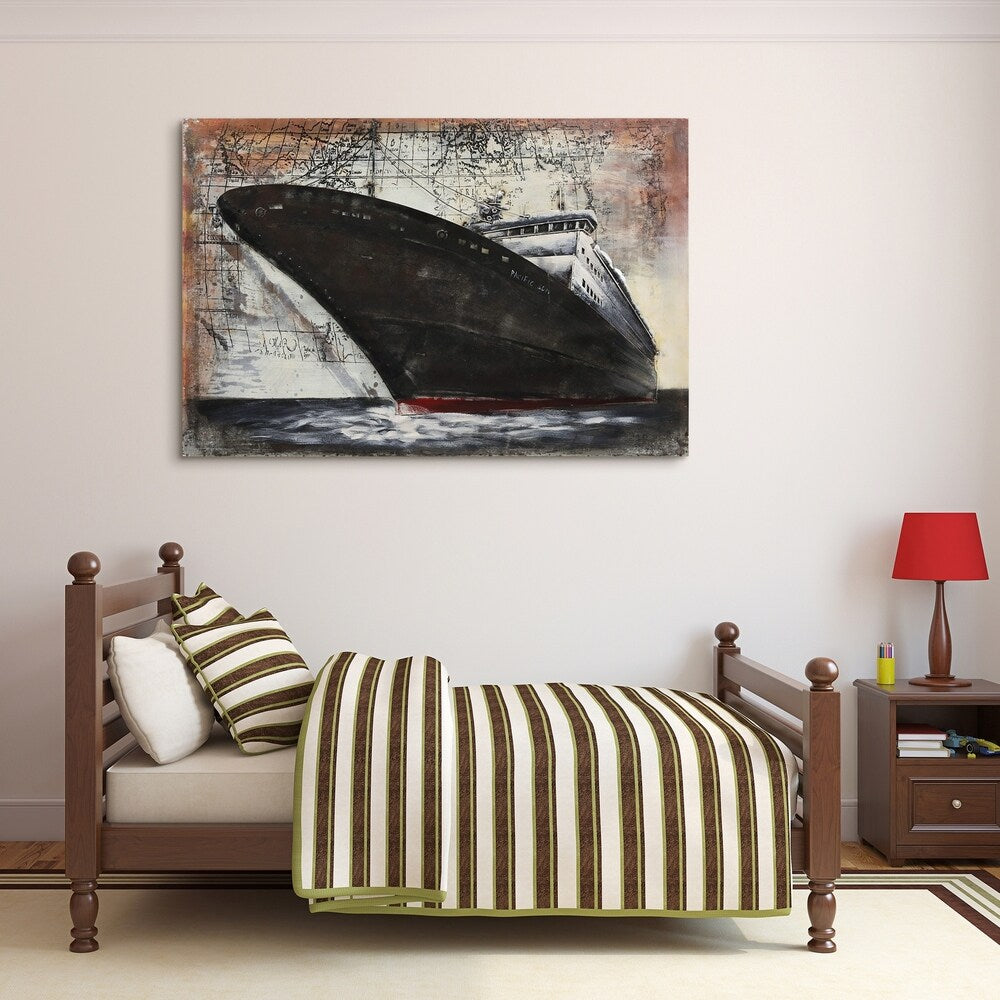 "Bow" Primo Mixed Media Hand Painted Iron Wall Sculpture