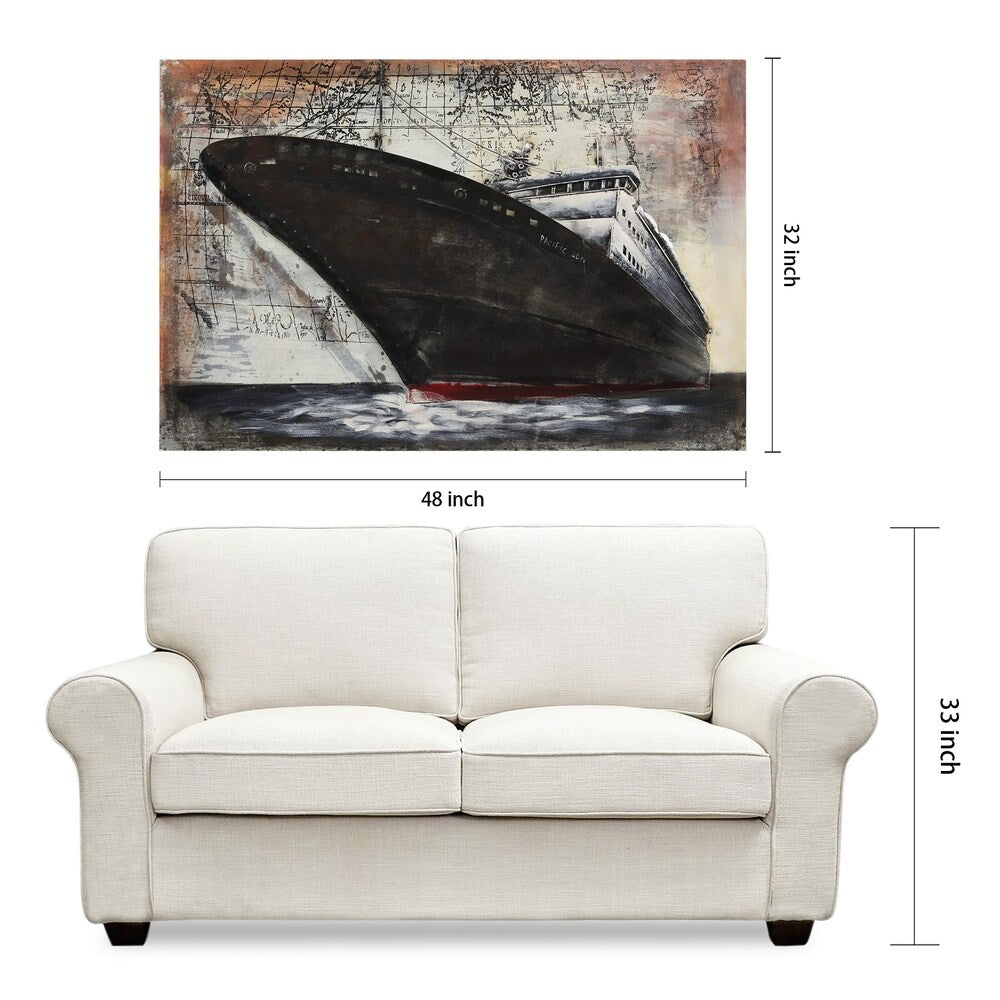 "Bow" Primo Mixed Media Hand Painted Iron Wall Sculpture
