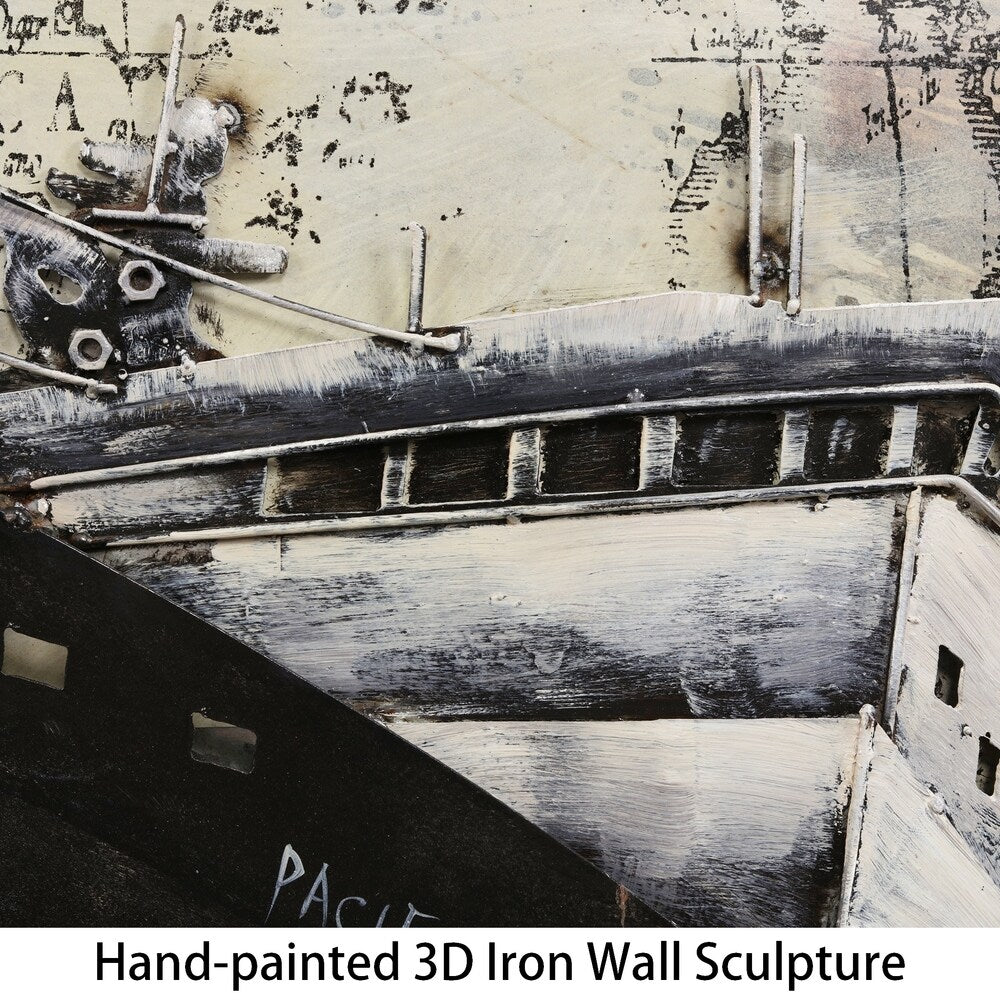 "Bow" Primo Mixed Media Hand Painted Iron Wall Sculpture