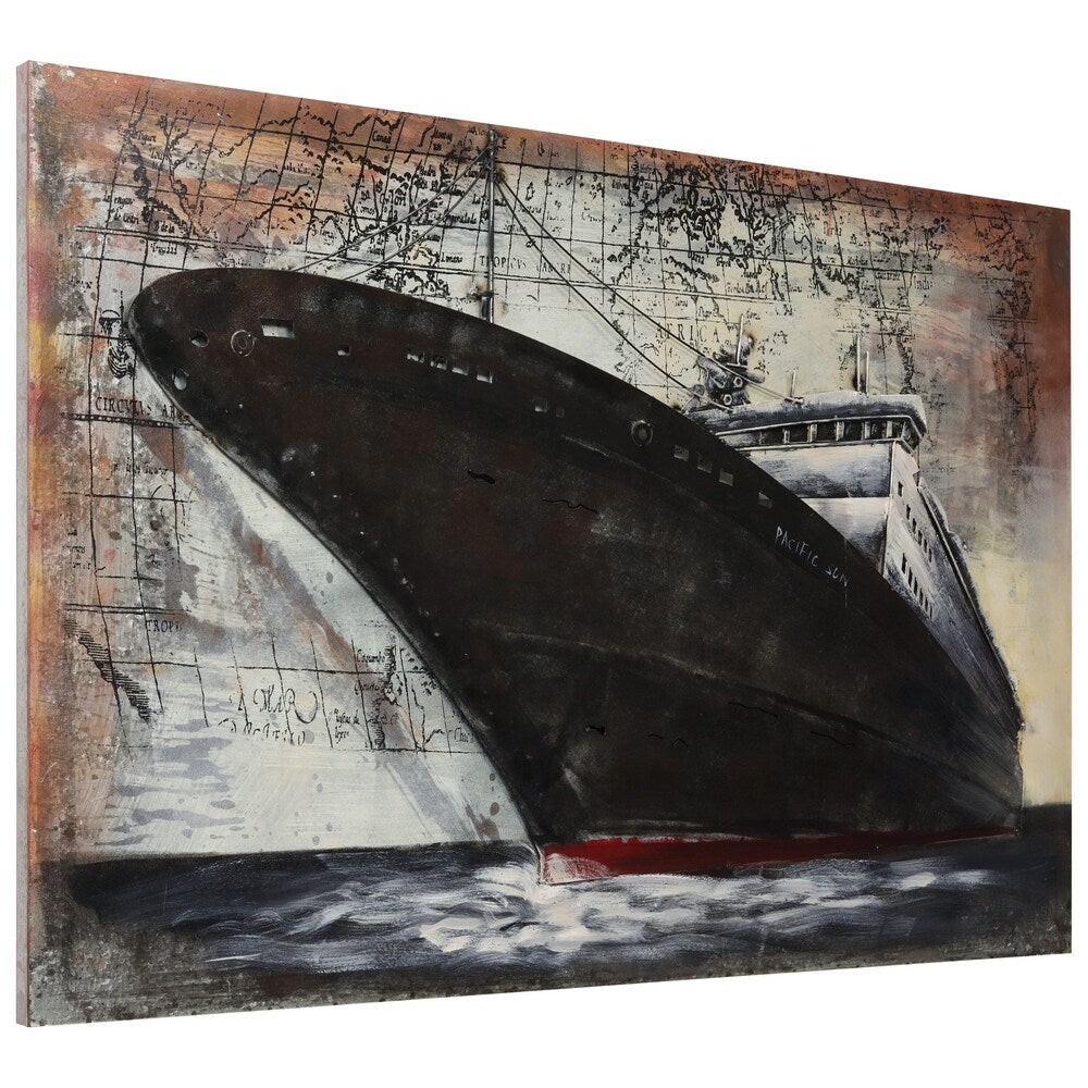"Bow" Primo Mixed Media Hand Painted Iron Wall Sculpture