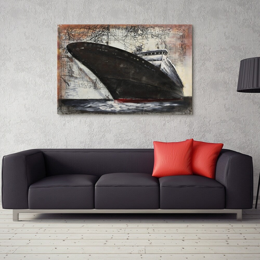 "Bow" Primo Mixed Media Hand Painted Iron Wall Sculpture