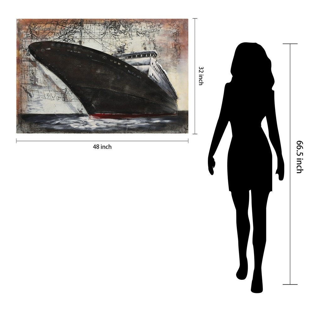"Bow" Primo Mixed Media Hand Painted Iron Wall Sculpture