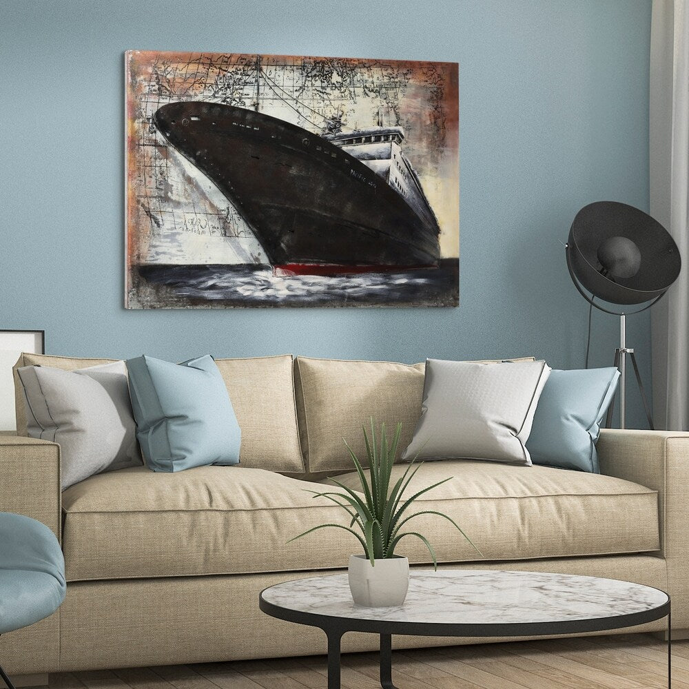 "Bow" Primo Mixed Media Hand Painted Iron Wall Sculpture