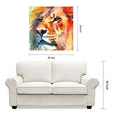 Empire Art Direct Regal Strength I Lion Printed Tempered Glass Wall Art - Multi-Color