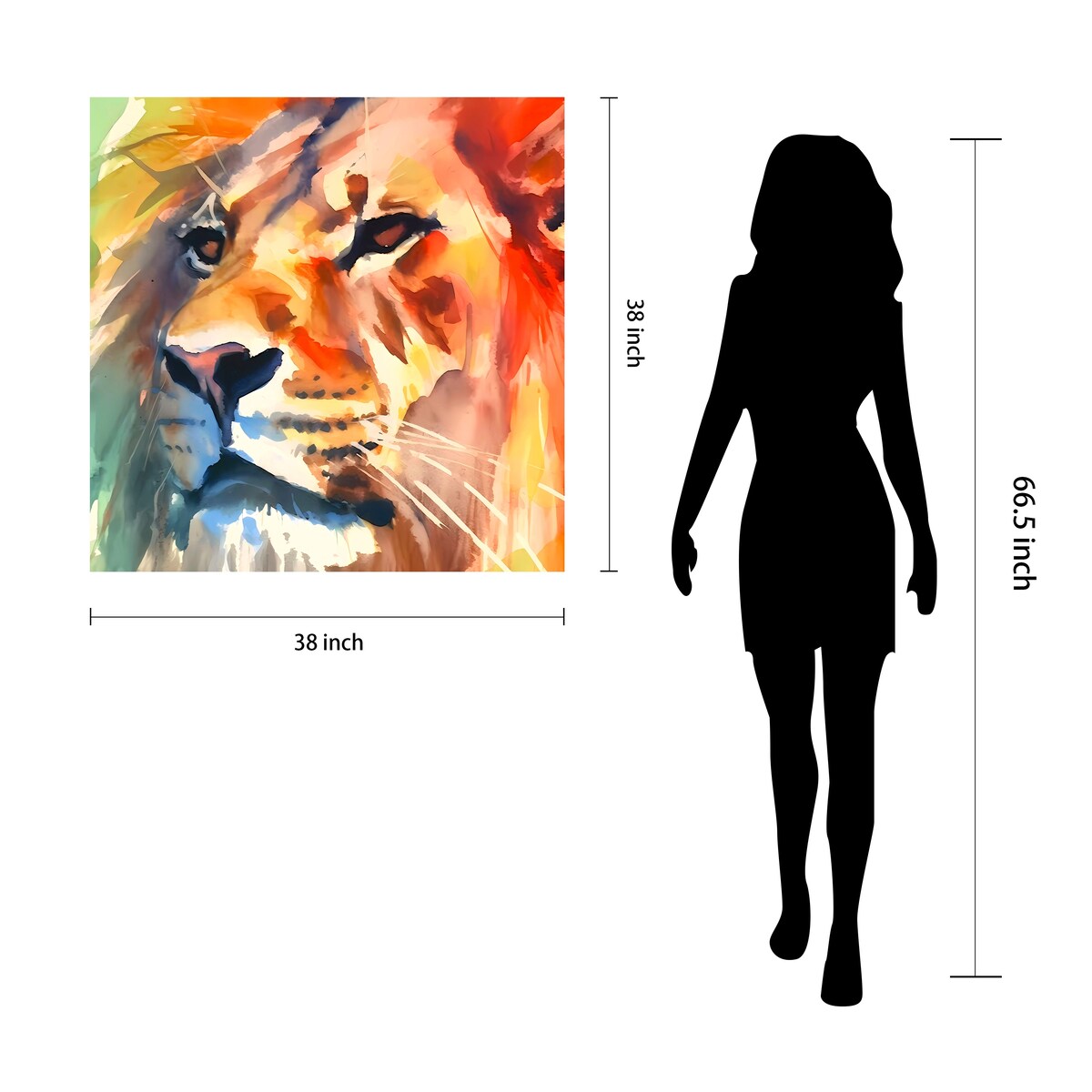 Empire Art Direct Regal Strength I Lion Printed Tempered Glass Wall Art - Multi-Color