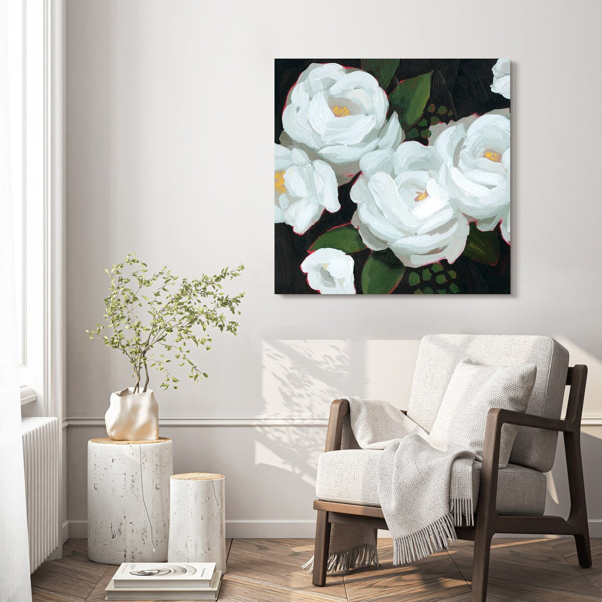 Empire Art Direct White Serenity Flower Printed Tempered Glass Wall Art - Multi-Color