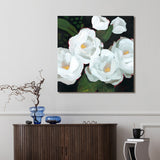 Empire Art Direct White Serenity Flower Printed Tempered Glass Wall Art - Multi-Color