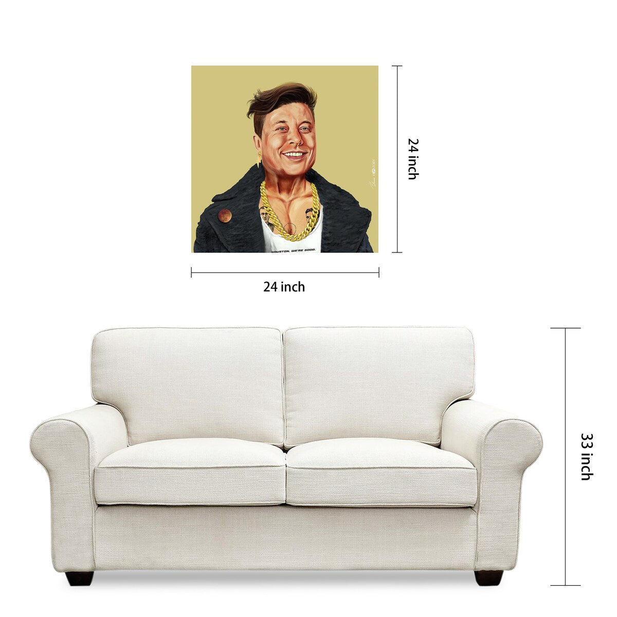 Empire Art Direct "Hip Elon" Printed Tempered Art Glass Wall Art - Multi-Color
