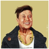 Empire Art Direct "Hip Elon" Printed Tempered Art Glass Wall Art - Multi-Color