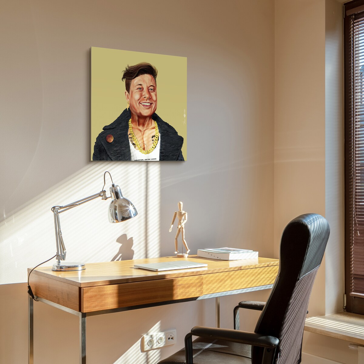 Empire Art Direct "Hip Elon" Printed Tempered Art Glass Wall Art - Multi-Color