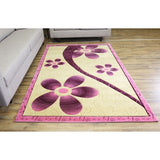 Empire Rosa Transitional Pink/Cream Polypropylene Hand-carved Rug (3'11 x 5'3) - 3'11 x 5'3