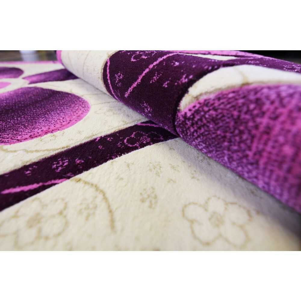 Empire Rosa Transitional Pink/Cream Polypropylene Hand-carved Rug (3'11 x 5'3) - 3'11 x 5'3