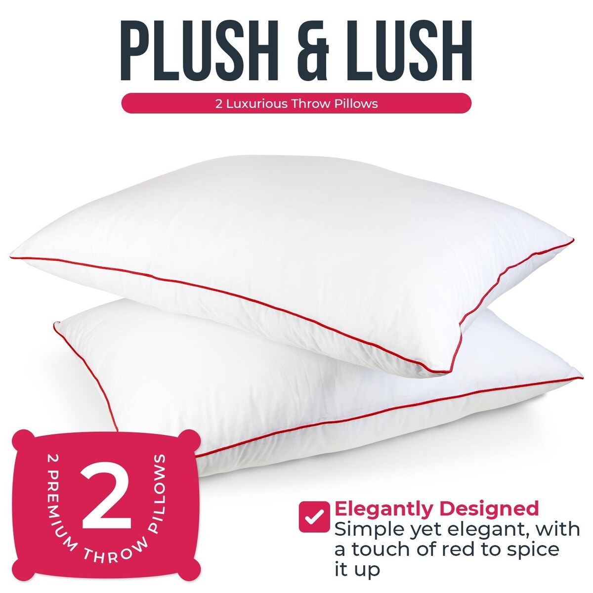 Empyrean Bedding Bed Pillows - Premium Pillows Set of 2 - Perfect for Stomach, Side and Back Sleepers - White