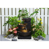 Enchanting Outdoor Fountain with 12 Warm White LED Lights Gray/Black
