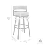 Encinitas Black Aluminum and Gray Wicker Outdoor Patio Bar or Counter Height Swivel Stool