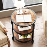 End Table 3-Tier Round Side Table Living Room Accent Table