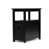 End Table with Charging Station, Narrow Sofa Side Table, Wooden Nightstand, Bedroom Living Room Furniture