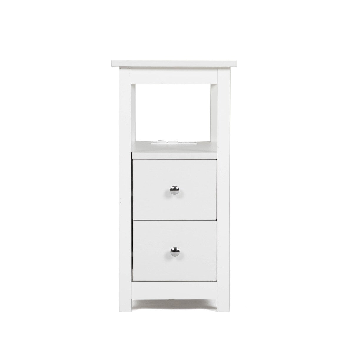 End Table with Charging Station, Narrow Sofa Side Table, Wooden Nightstand, Bedroom Living Room Furniture