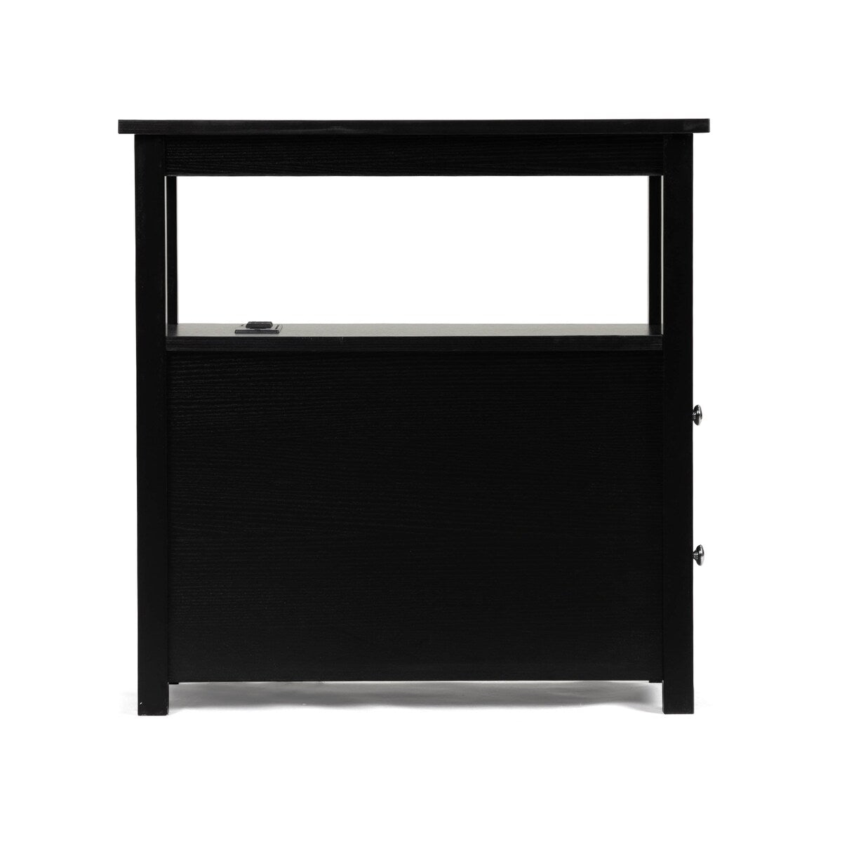 End Table with Charging Station, Narrow Sofa Side Table, Wooden Nightstand, Bedroom Living Room Furniture