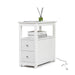 End Table with Charging Station, Narrow Sofa Side Table, Wooden Nightstand, Bedroom Living Room Furniture