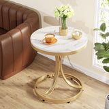 Modern Round End Side Accent Table for Entryway Living Room