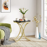 Modern Round End Side Accent Table for Entryway Living Room