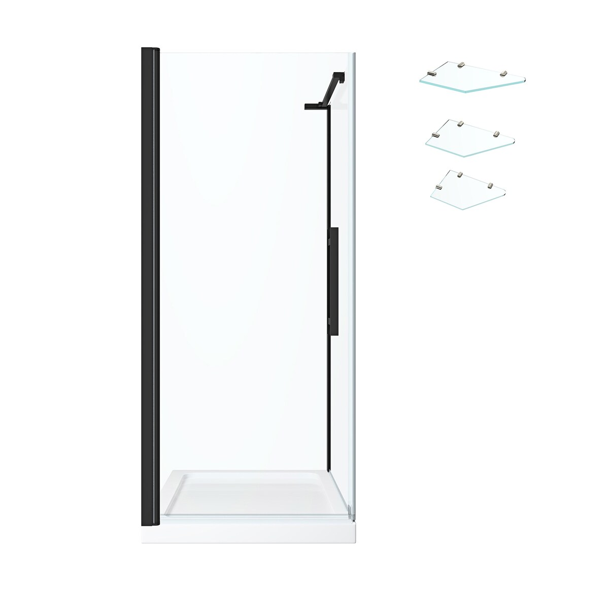 Endless Pasadena Corner and Base 34" W x 74 3/4" H Black