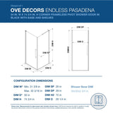 Endless Pasadena Corner and Base 34" W x 74 3/4" H Black